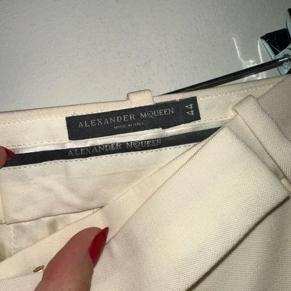 NWT Alexander MCQUEEN Crepe Ivory bootcut pants Size 44 (US8) - Picture 8 of 12